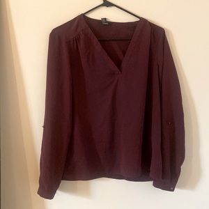 Forever 21 Sheer Burgundy Top Sz Small